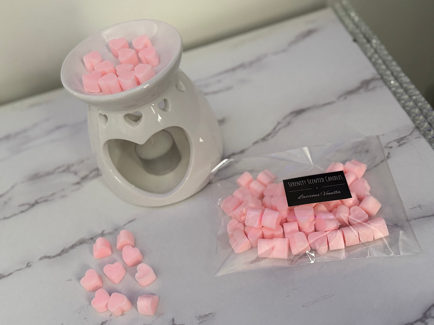 50 pieces heart candle melts